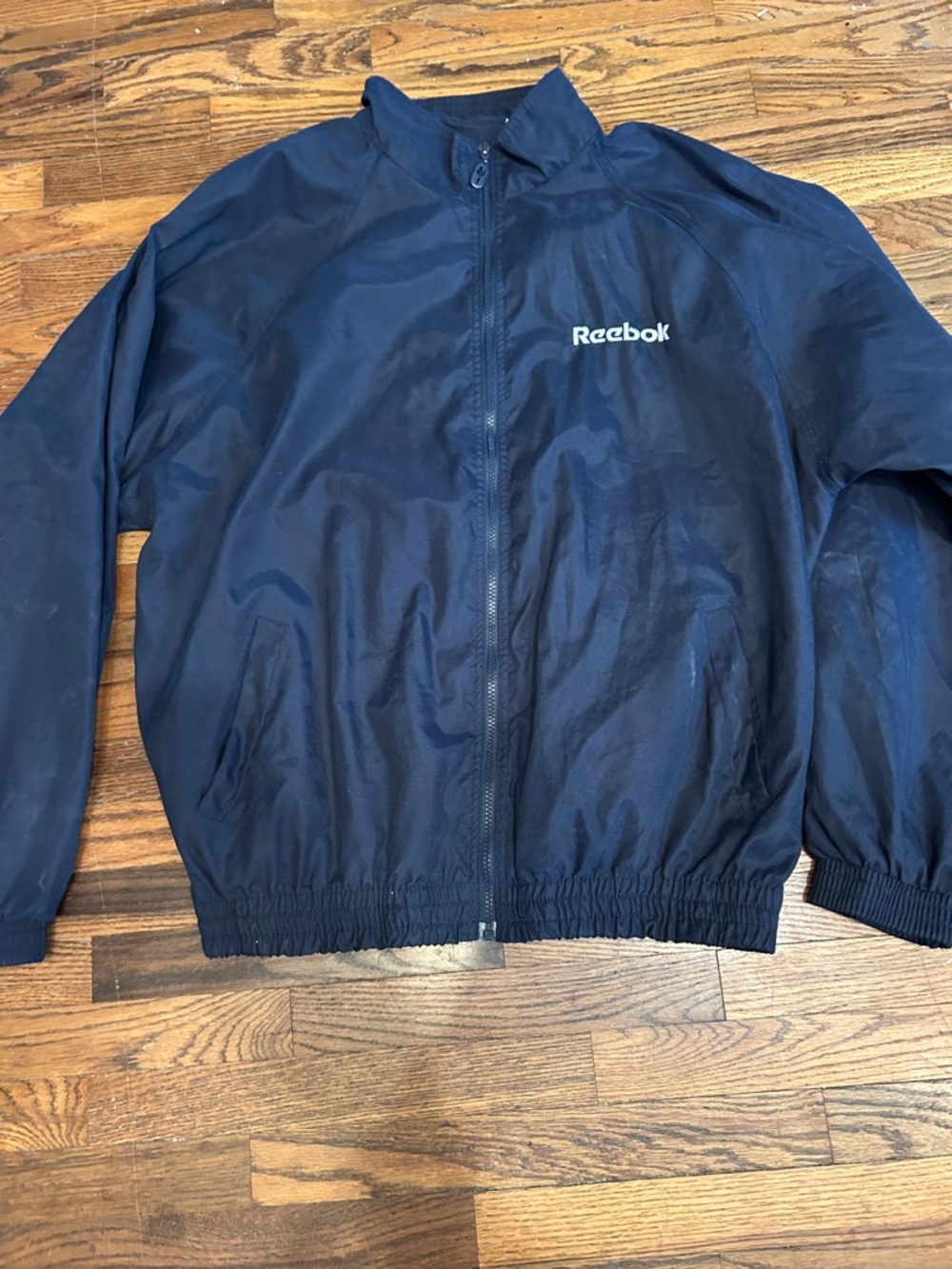 Reebok Black Full-Zip Sport Jacket with White Logo